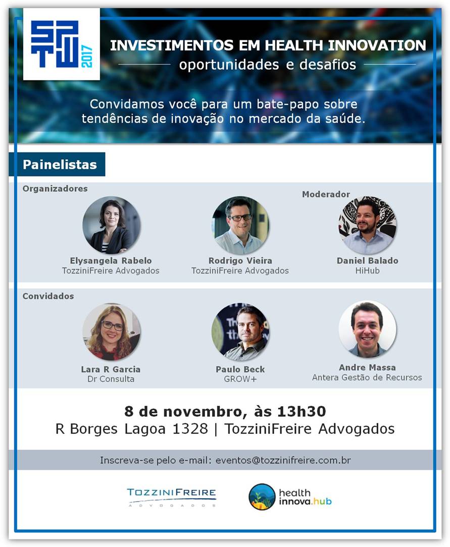 Evento: Investimentos em Health Innovation (08/11,&nbsp;13:30)