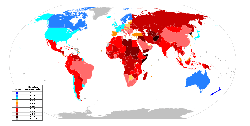 World Map Corruption Index