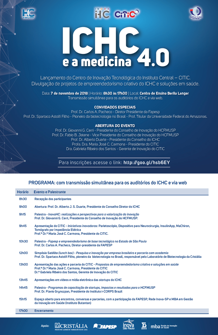 ICHC e a Medicina 4.0: AO VIVO (07/11-09:00&nbsp;am)