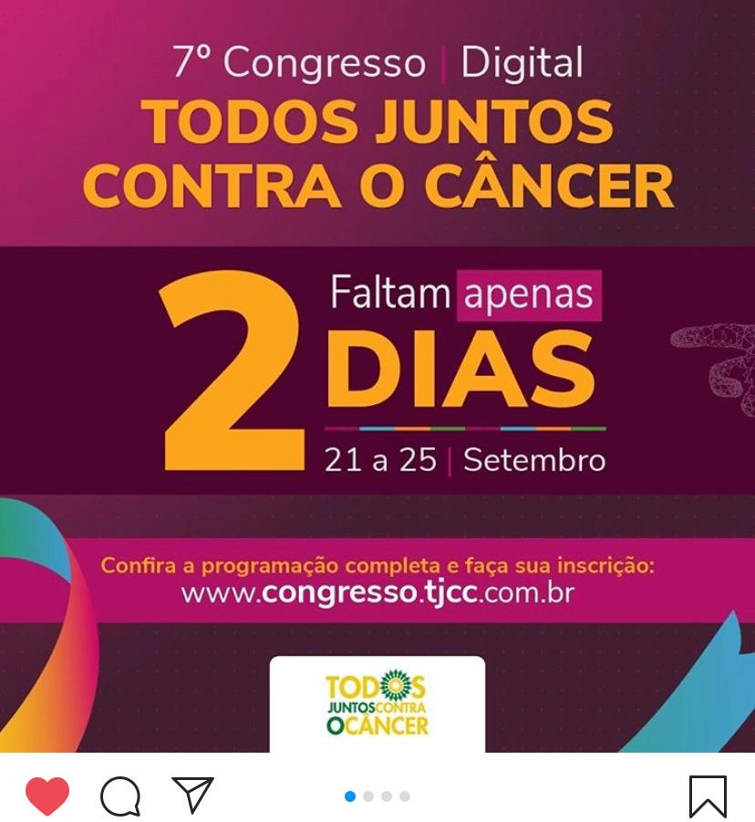 PARTICIPE: 7o Congresso Todos Juntos Contra o Câncer (21 a 25/Setembro)-&nbsp;OnLine