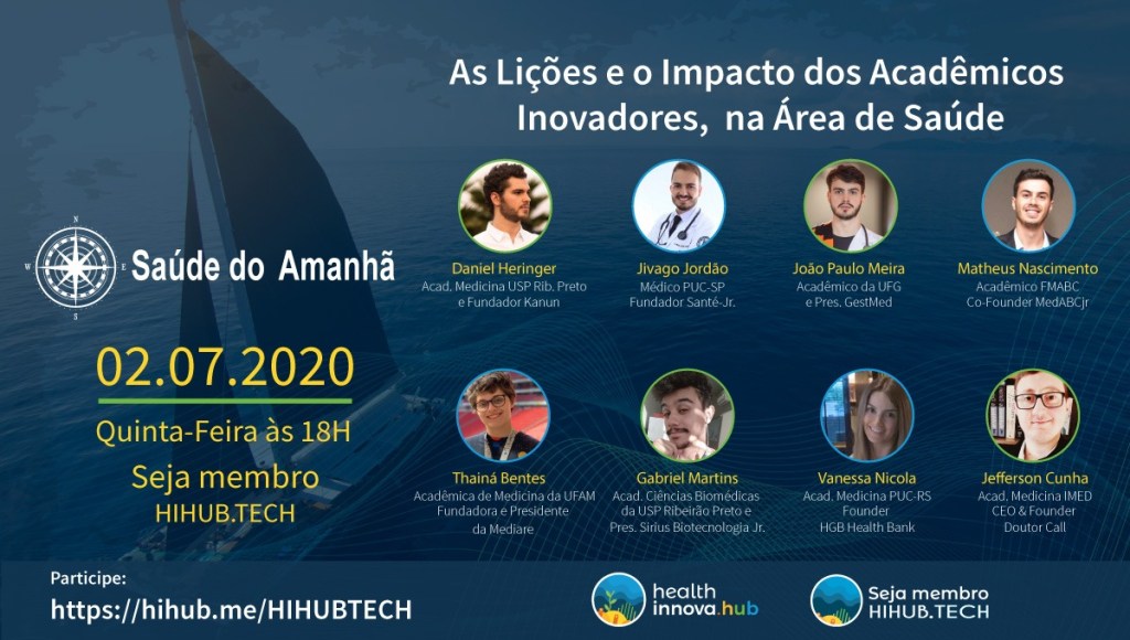 As Lições e o Impacto dos Acadêmicos Inovadores, na Área de Saúde (02/07, 18hs) by&nbsp;HIHUB.TECH