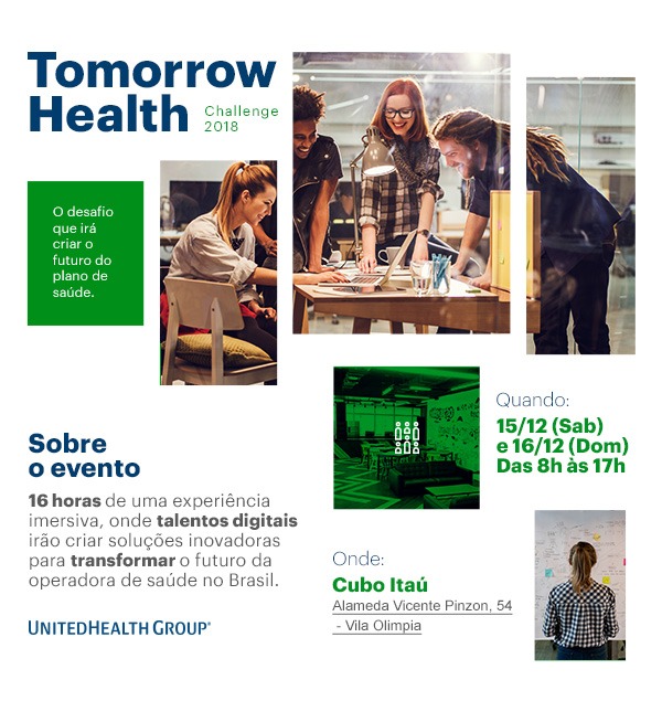HACKATHON: Tomorrow Health Challenge (15 e 16/12,&nbsp;CUBO)