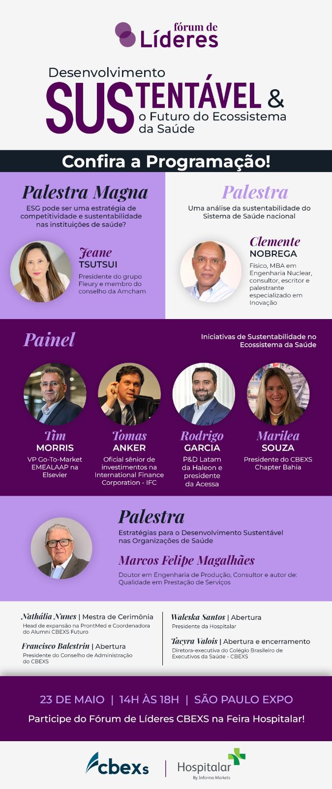 Fórum de Líderes CBEXs Hospitalar 2023 (23/05,14:00,São Paulo&nbsp;Expo)