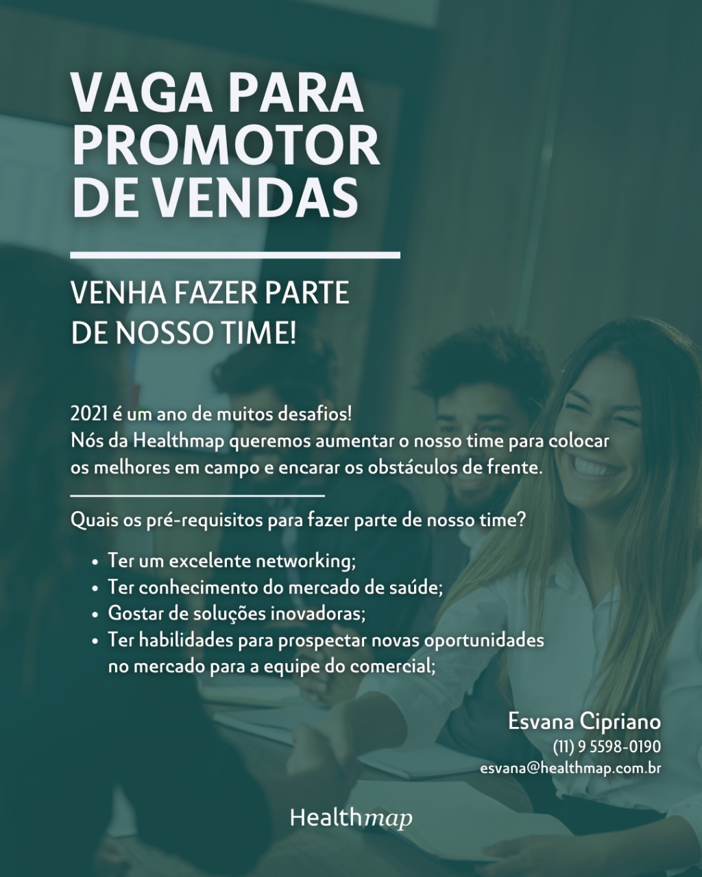 Vaga Promotor Vendas&nbsp;HealthMap