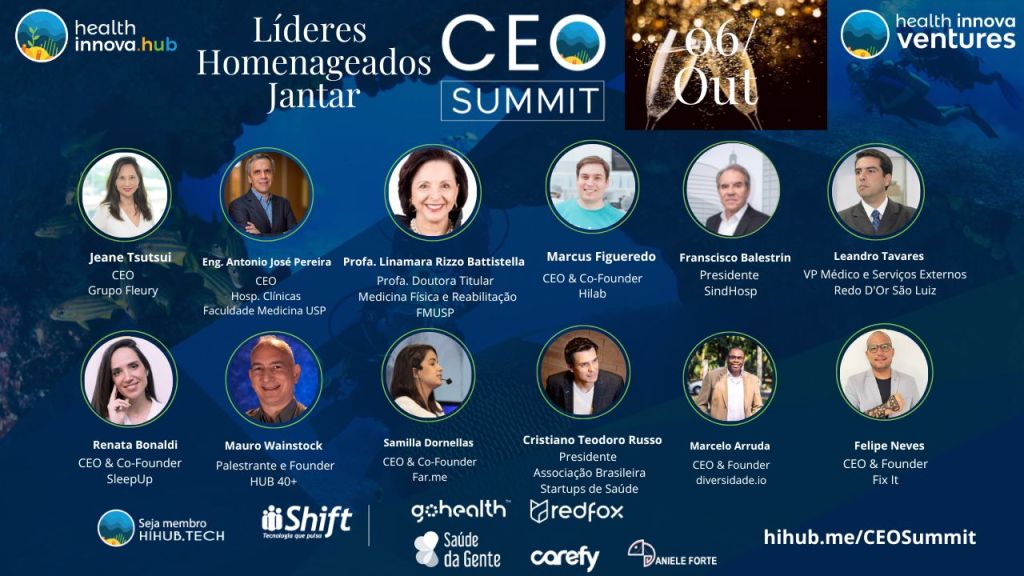 Líderes Homenageados Jantar HIHUB.TECH🌎 CEO Summit (06/Out, São&nbsp;Paulo)