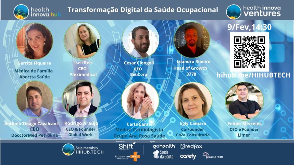 Transformação Digital da Saúde Ocupacional (09/Fev,5f,14:30,Digital) HIHUB.TECH🌎