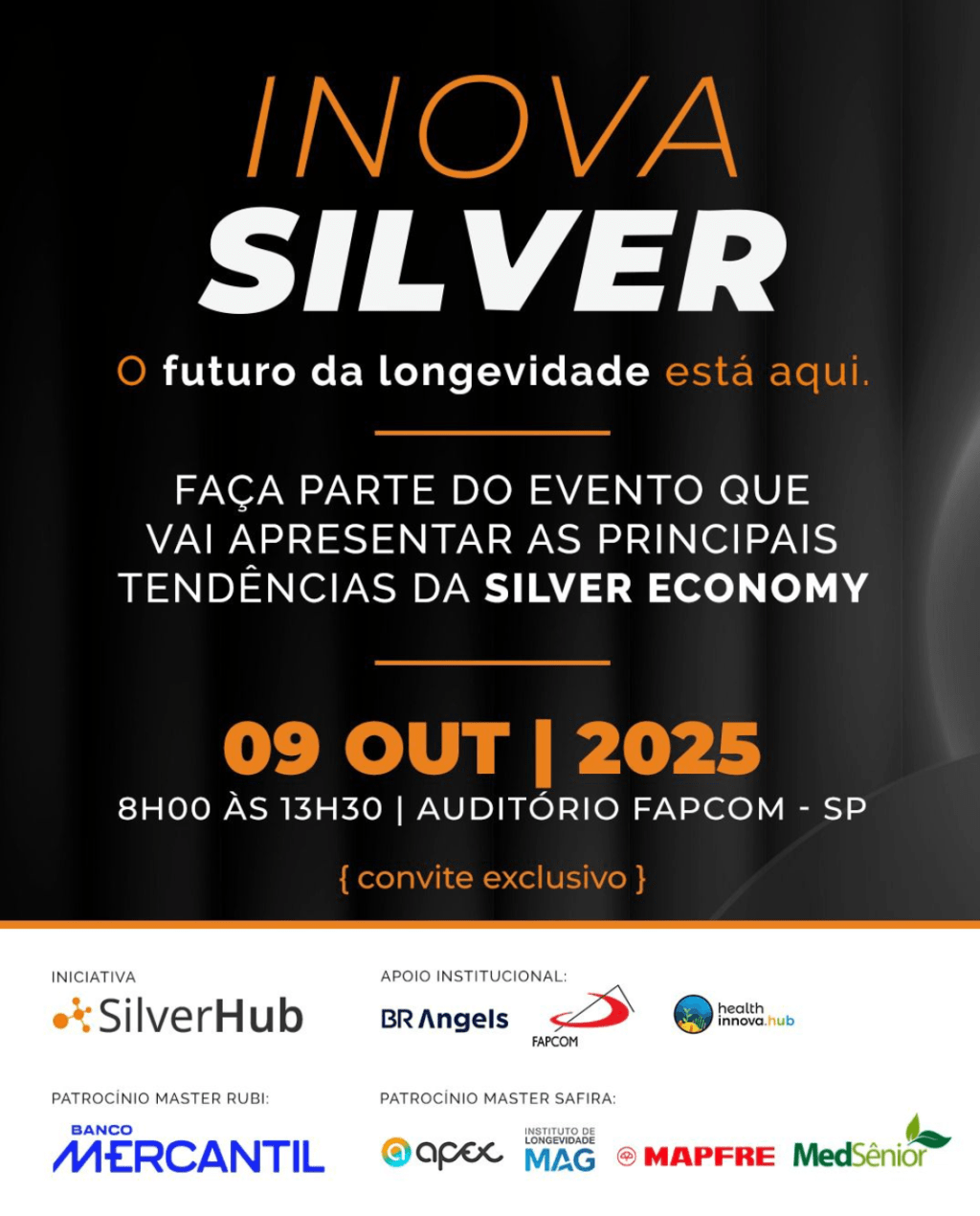 PARTICIPE Inova Silver 2025✨GRATUITO, (09/Out, Fapcom, São Paulo-SP), Realização&nbsp;SilverHUB