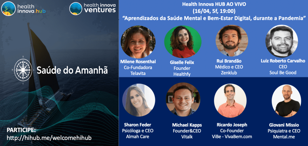 HIHUB AO VIVO: “Aprendizados da Saúde Mental e Bem-Estar Digital, durante a Pandemia.” (16/04,19:00)