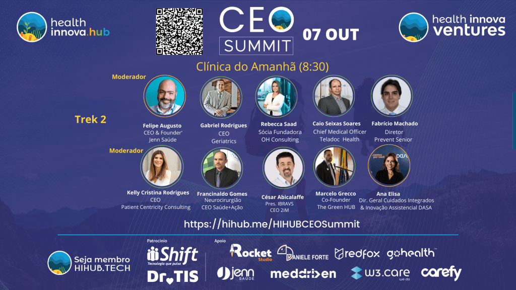 Clínica do Amanhã, Health Innova CEO Summit, by HIHUB.TECH🌎(07/10,08:30)