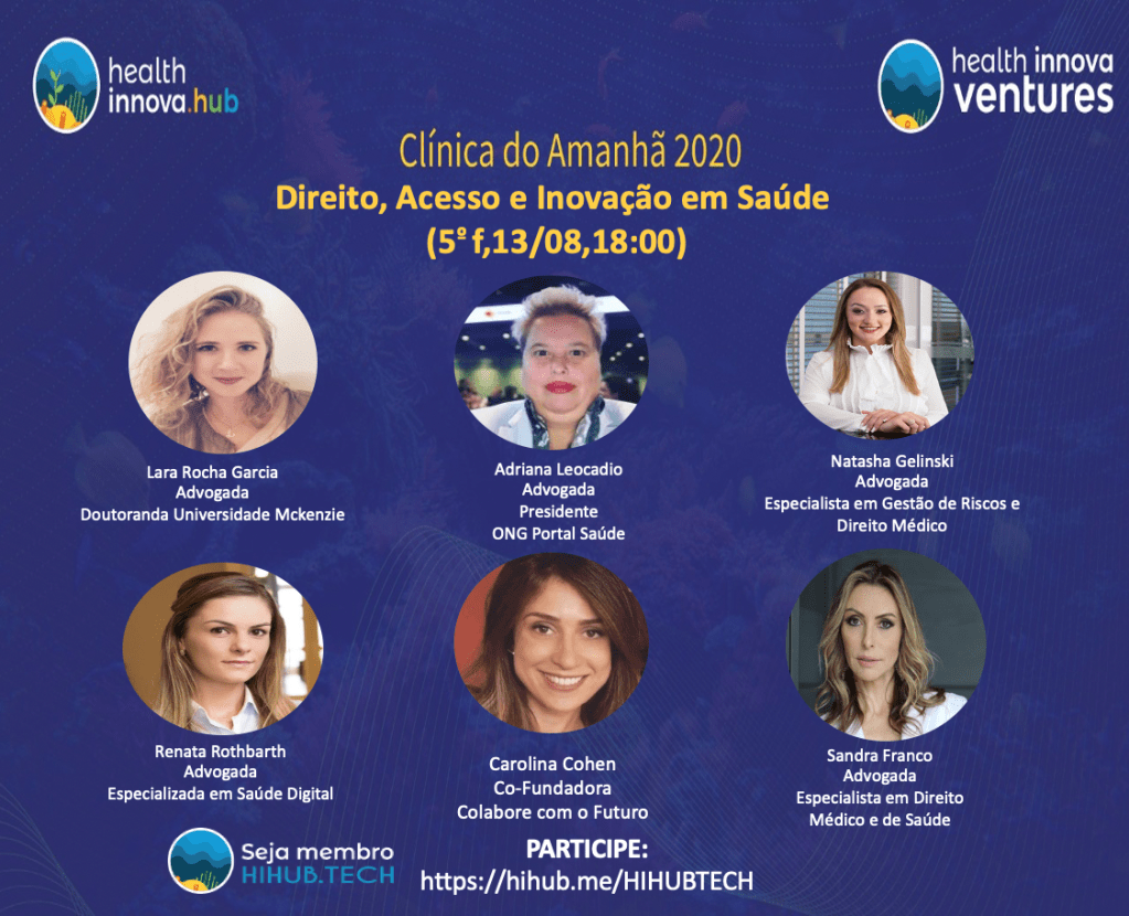 Clínica Amanhã 2020: Direito,Acesso e Inovação em Saúde (5f,13/08,18:00)