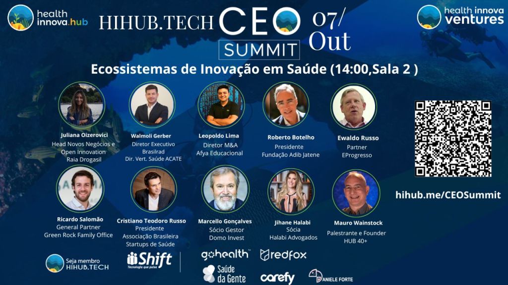 Ecossistemas de Inovação em Saúde✨ HIHUB.TECH🌎 CEO Summit (07/10,14:00,São Paulo &&nbsp;Digital)