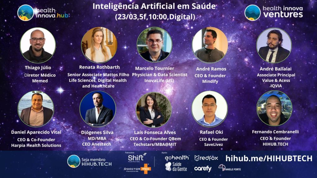 Inteligência Artificial em Saúde HIHUB.TECH🌎(23/03,10:00,Digital)