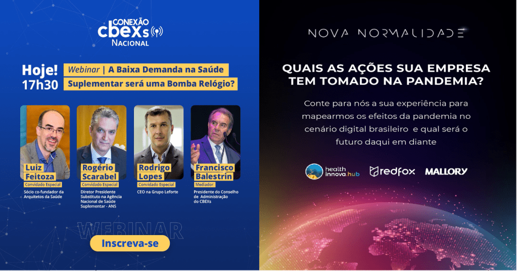 StartupSaude.com News@10/06: Conexão CBEXs Nacional+Pesquisa “Novo Normal” +LIVE Maida.health by&nbsp;HIHUB.TECH