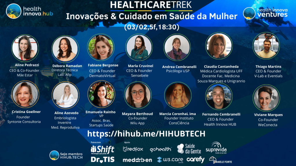 Inovações e Cuidado em Saúde da Mulher HIHUB.TECH🌎Health Innova HUB (03/02,5f,18:30)