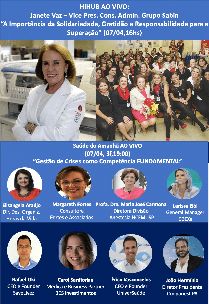 HIHUB AO VIVO Imperdíveis: Janete Vaz (Sabin) e Superação de&nbsp;Crises