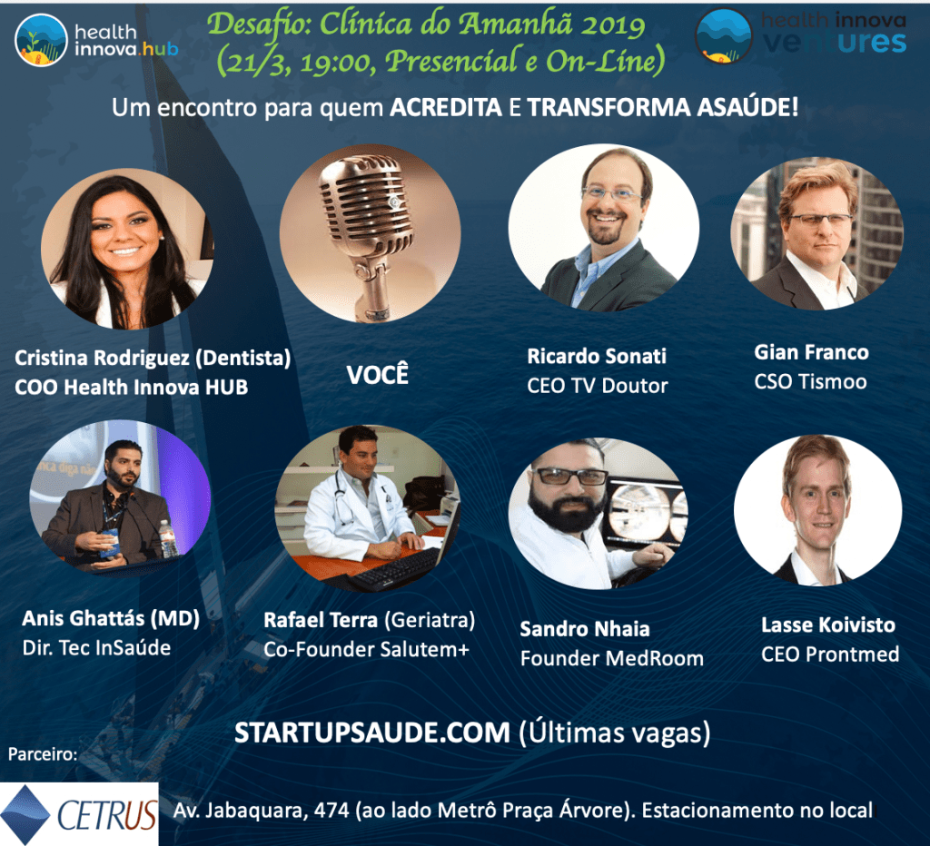 Desafio: Clínica do Amanhã 2019&nbsp;(21/3,19:00)